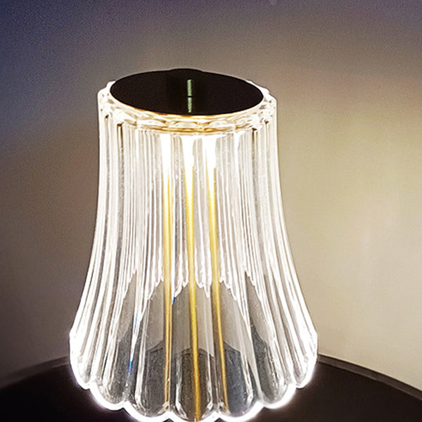 Round Striped Cylinder Semicircle Table Lamp