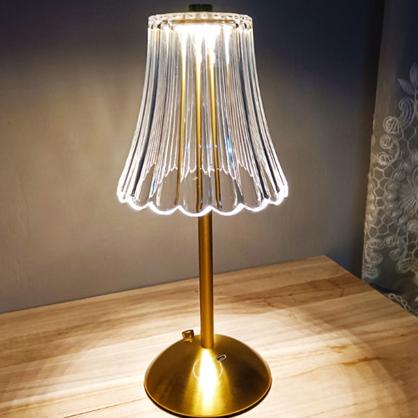 Round Striped Cylinder Semicircle Table Lamp