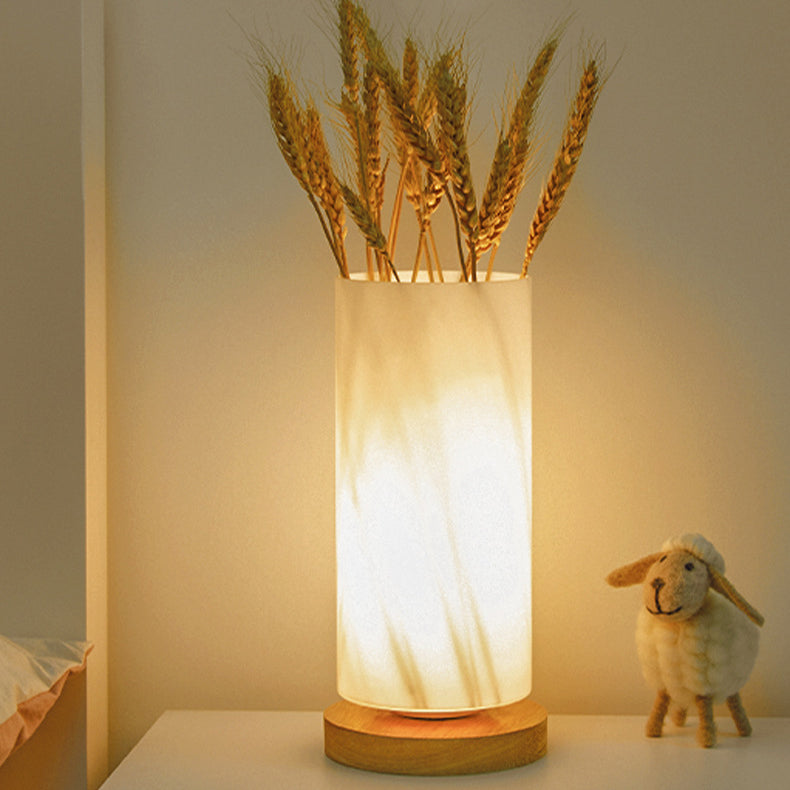 Rectangular Cylinder Hollow Wood Table Lamp
