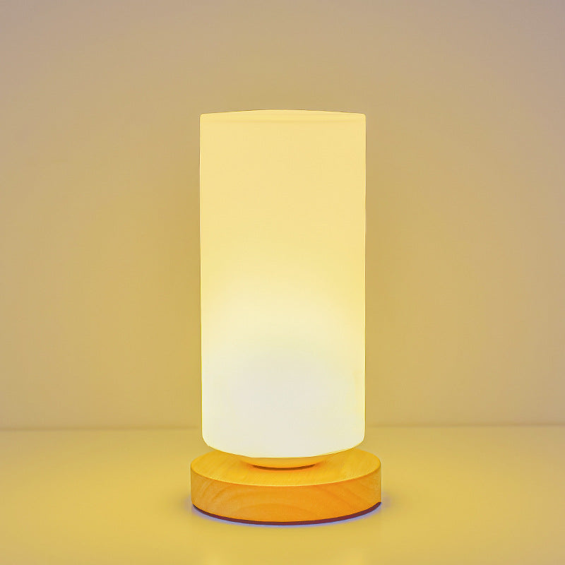 Rectangular Cylinder Hollow Wood Table Lamp