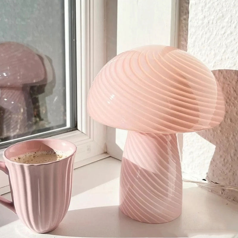Cylinder Half Round Mushroom Table Lamp