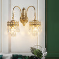 Crown Teardrop Curved Iron 2-Light Wall Lamp