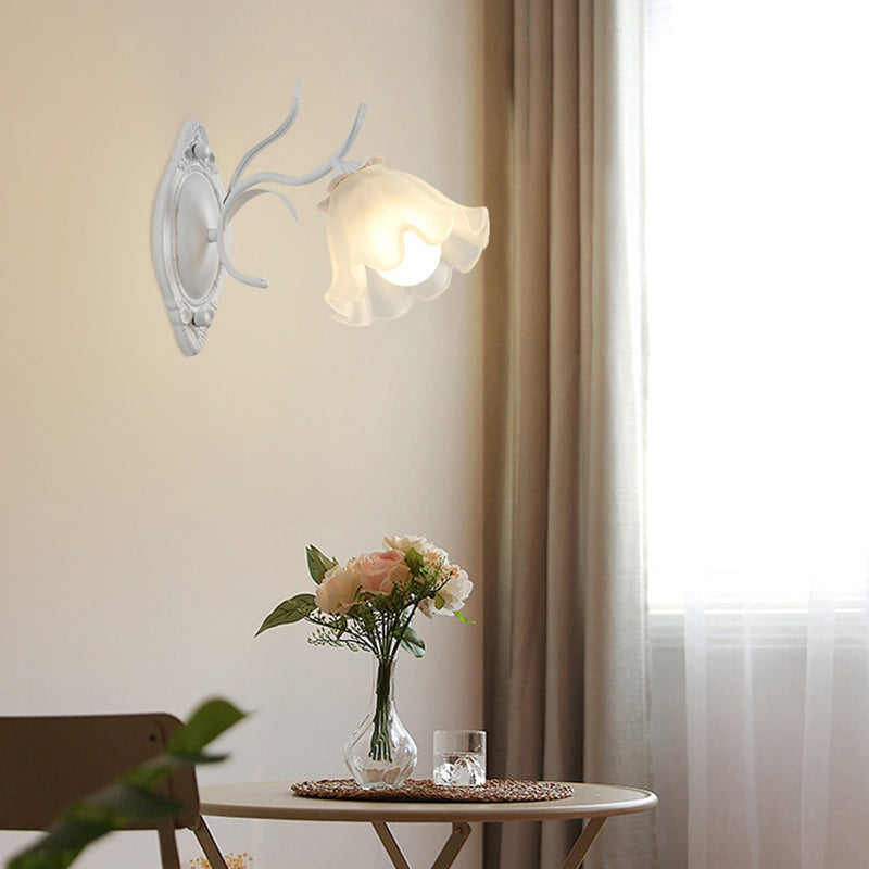 Flower Branch Iron Glass Wall Lamp