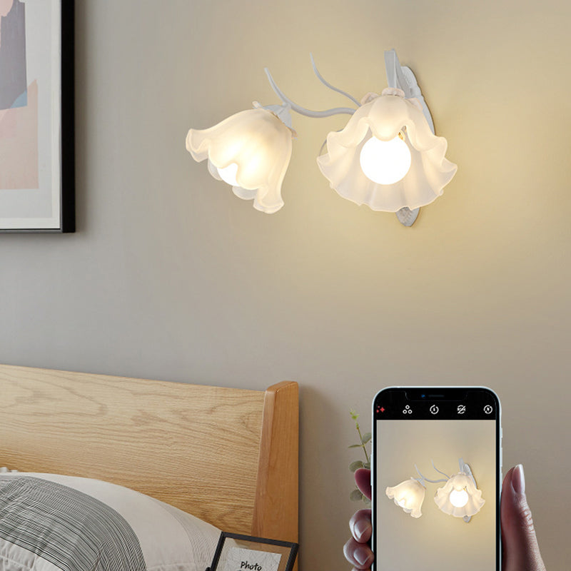 Flower Branch Iron Glass Wall Lamp