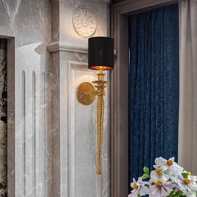 Cylinder Long Leaf Vein Wall Lamp