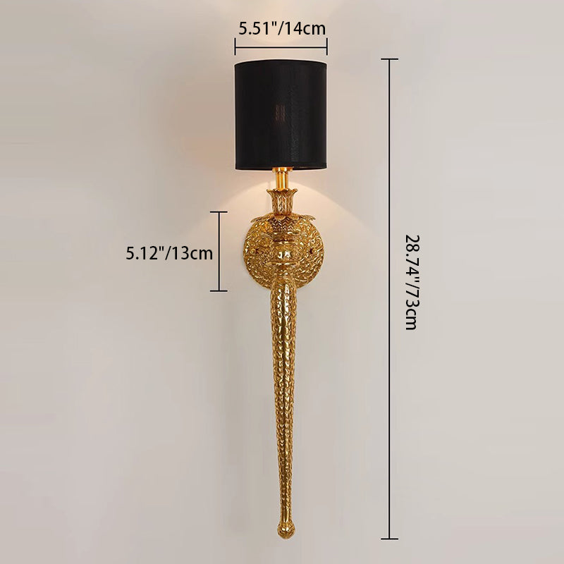 Cylinder Long Leaf Vein Wall Lamp