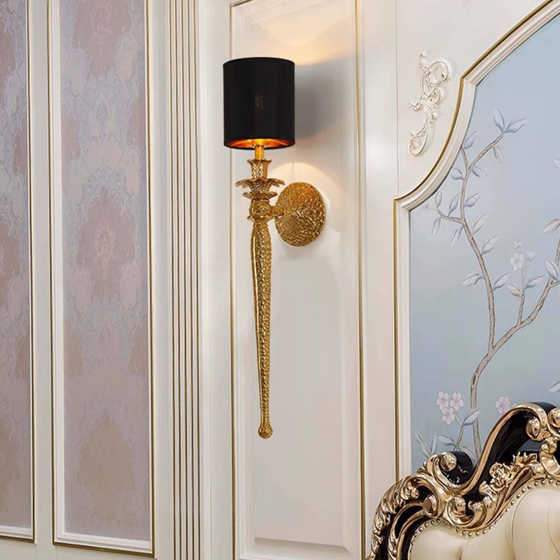 Cylinder Long Leaf Vein Wall Lamp