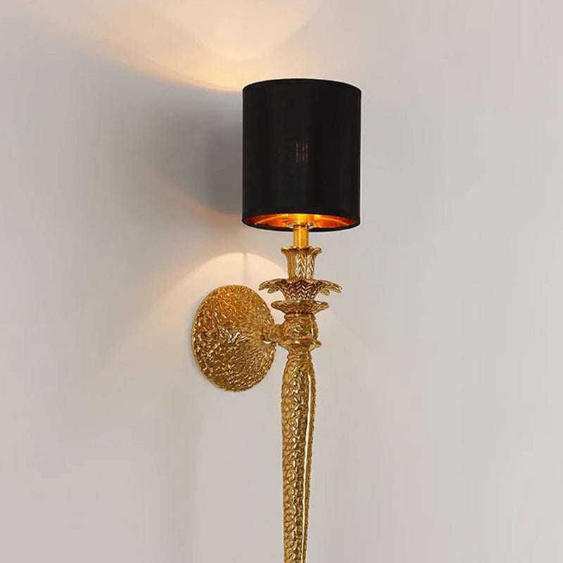 Cylinder Long Leaf Vein Wall Lamp
