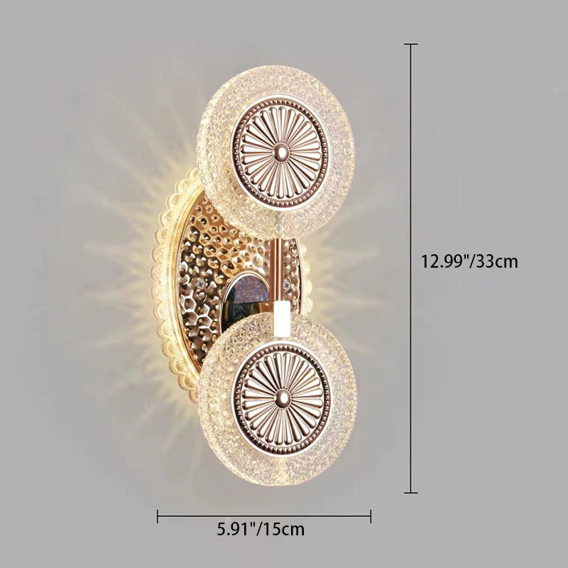 Round Pattern Crystal Acrylic Wall Lamp