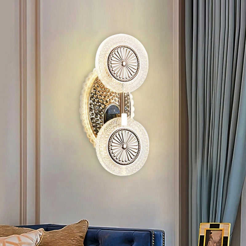 Round Pattern Crystal Acrylic Wall Lamp