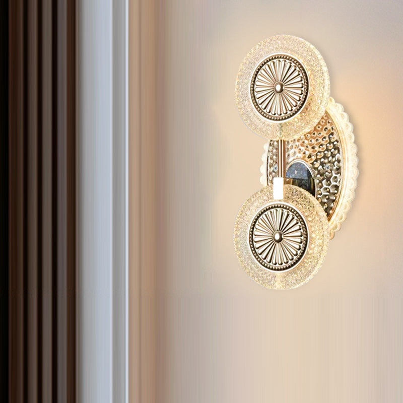 Round Pattern Crystal Acrylic Wall Lamp