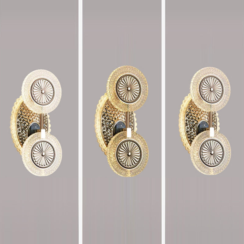 Round Pattern Crystal Acrylic Wall Lamp