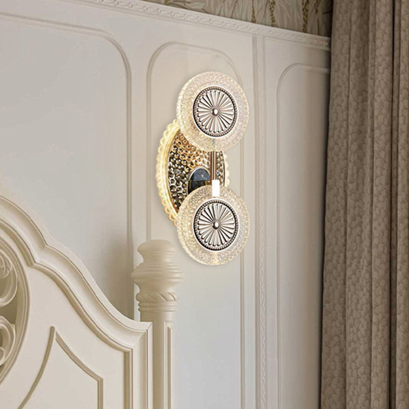 Round Pattern Crystal Acrylic Wall Lamp