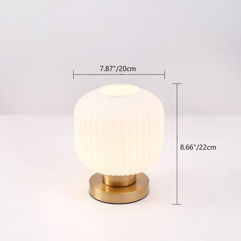 Round Cylinder Striped Iron Table Lamp