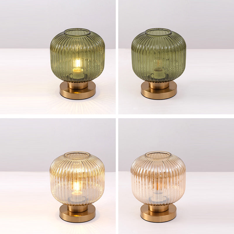 Round Cylinder Striped Iron Table Lamp