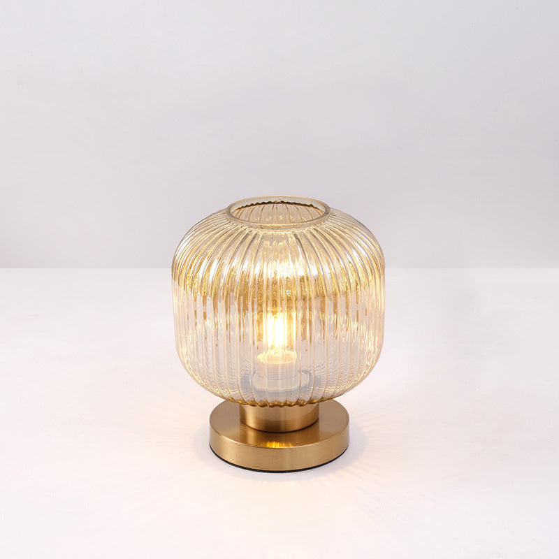 Round Cylinder Striped Iron Table Lamp