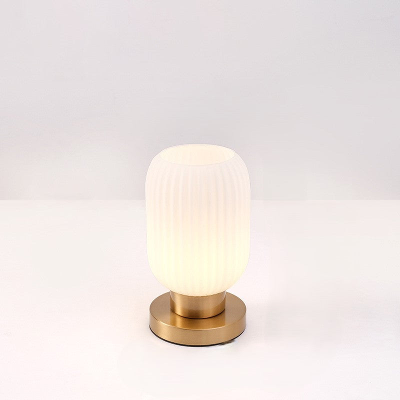 Round Cylinder Striped Iron Table Lamp