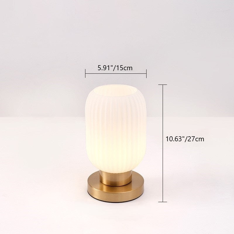 Round Cylinder Striped Iron Table Lamp