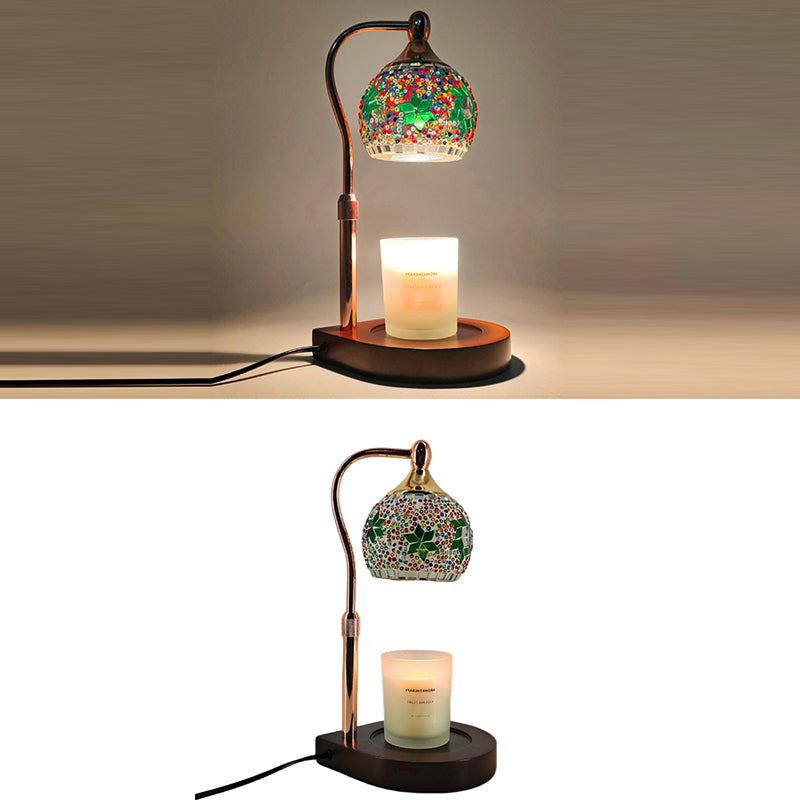 Spherical Dotted Rhombus Floral Table Lamp