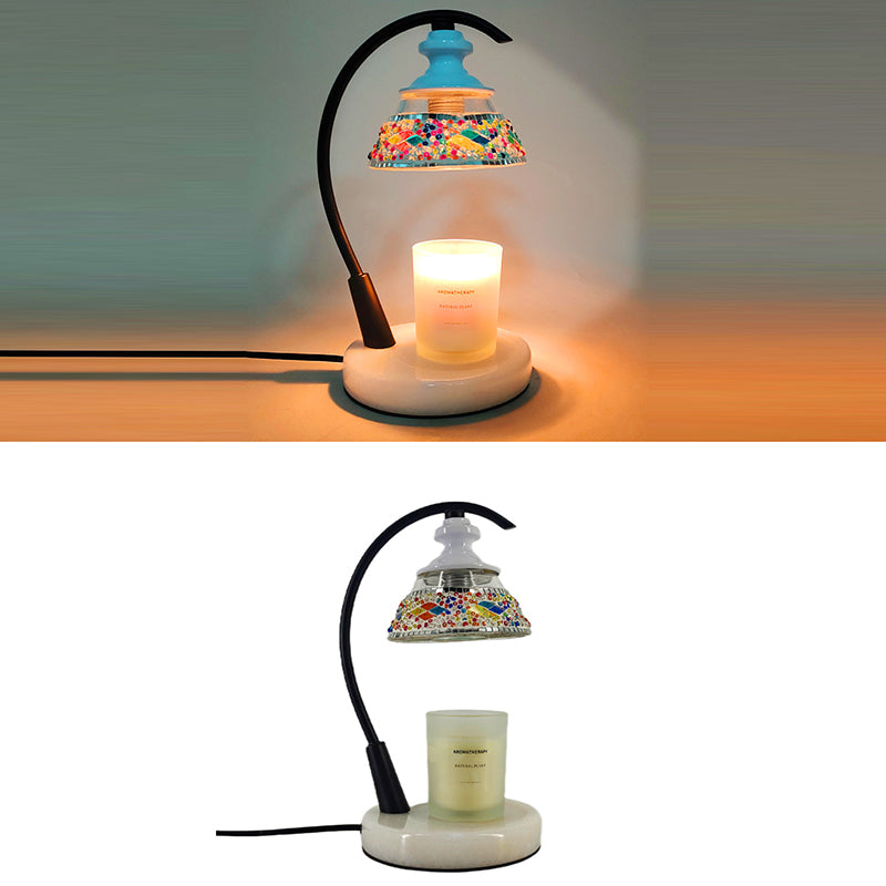 Spherical Dotted Rhombus Floral Table Lamp