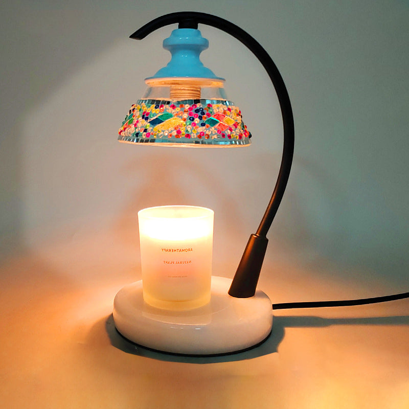 Spherical Dotted Rhombus Floral Table Lamp