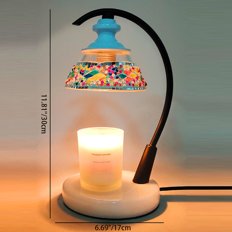 Spherical Dotted Rhombus Floral Table Lamp