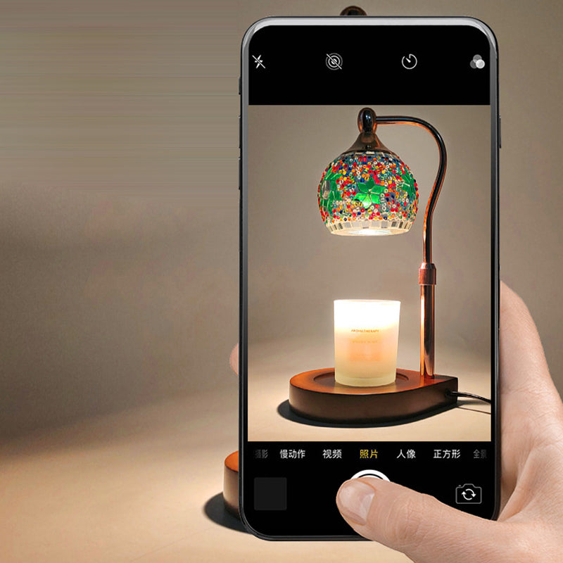 Spherical Dotted Rhombus Floral Table Lamp