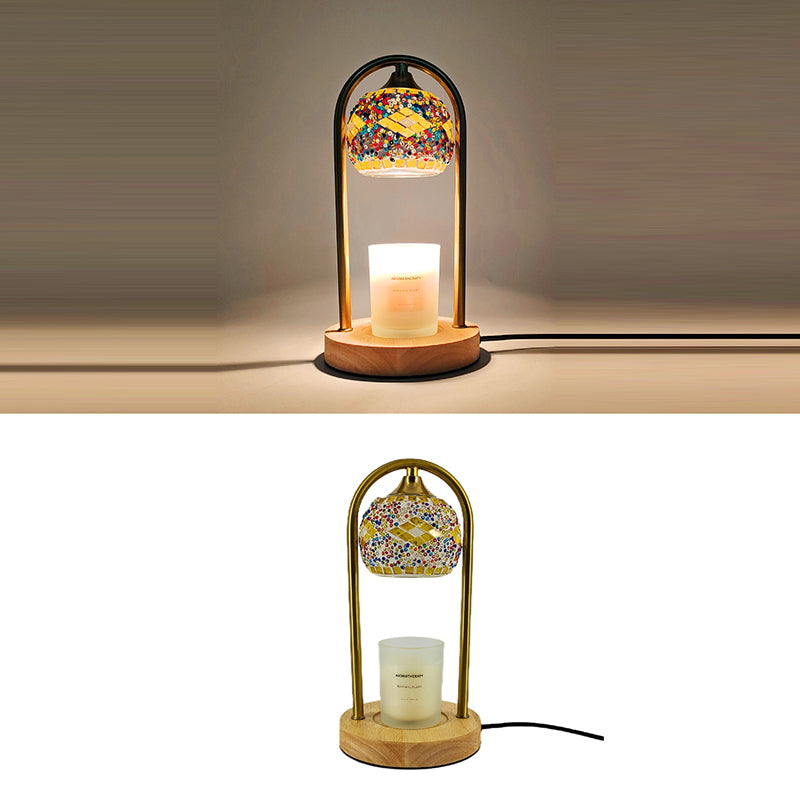 Spherical Dotted Rhombus Floral Table Lamp