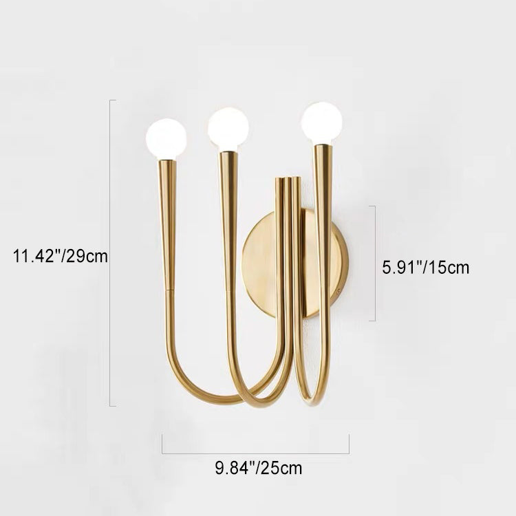 Arc Branch Disc Hardware 3-Light Wall Lamp