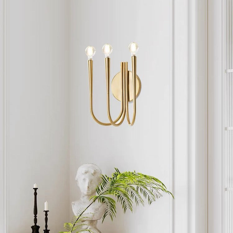 Arc Branch Disc Hardware 3-Light Wall Lamp