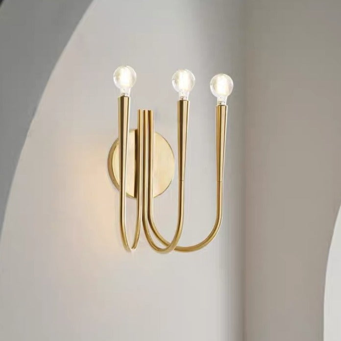 Arc Branch Disc Hardware 3-Light Wall Lamp