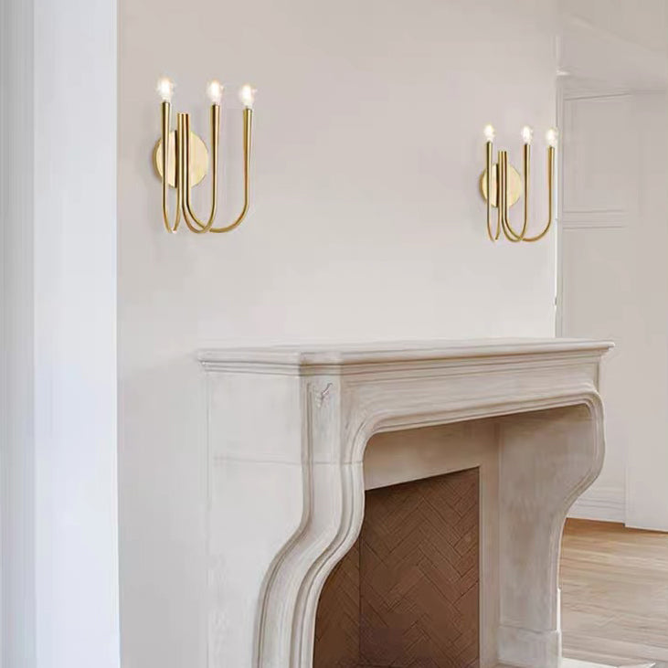 Arc Branch Disc Hardware 3-Light Wall Lamp
