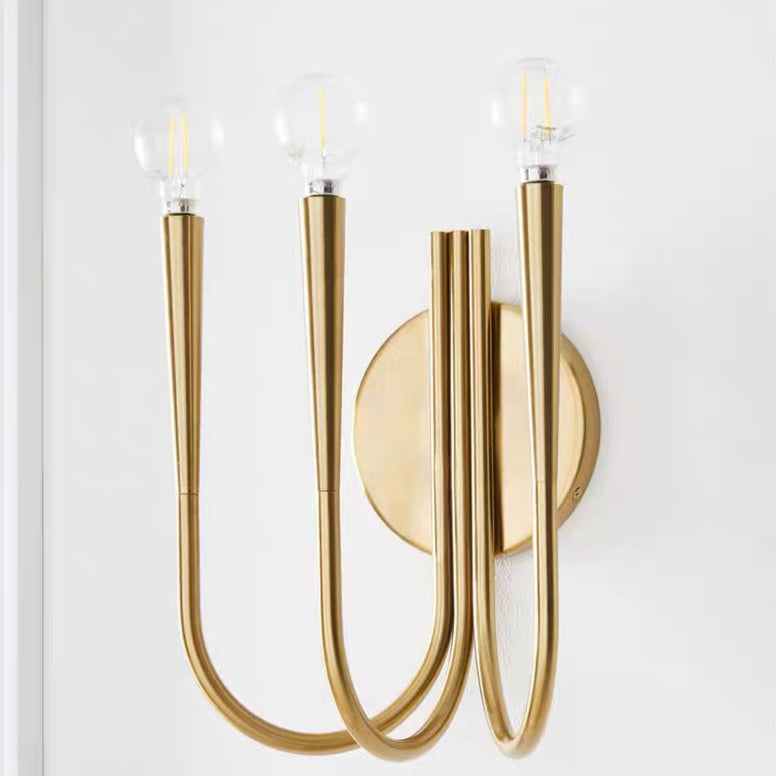 Arc Branch Disc Hardware 3-Light Wall Lamp