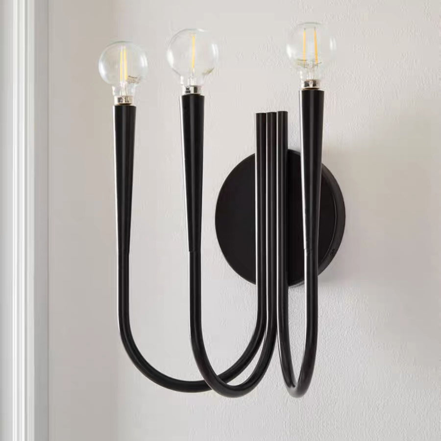 Arc Branch Disc Hardware 3-Light Wall Lamp