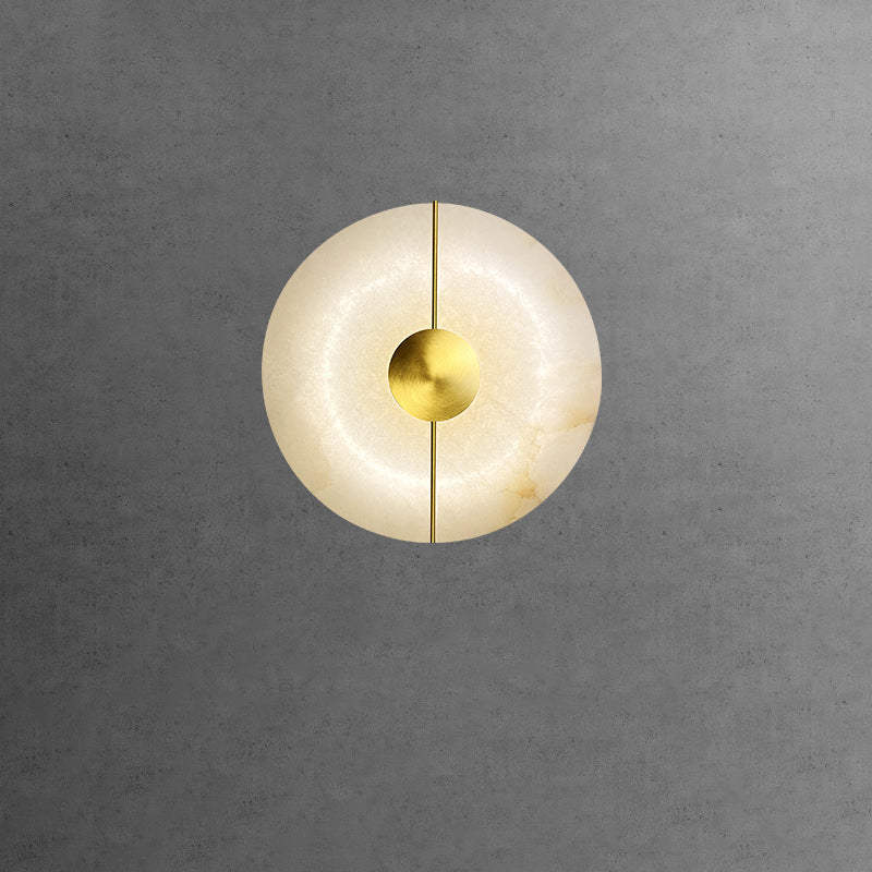 Round Oval Iron Marble Wall Lamp
