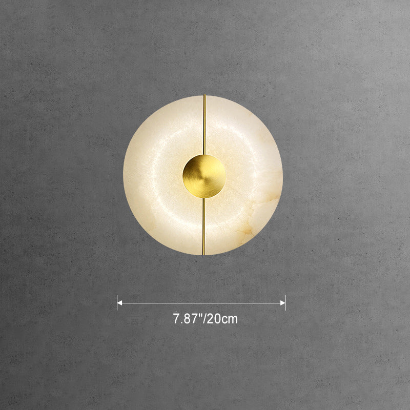 Round Oval Iron Marble Wall Lamp
