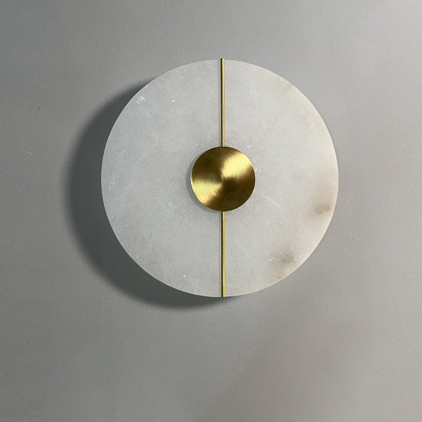 Round Oval Iron Marble Wall Lamp