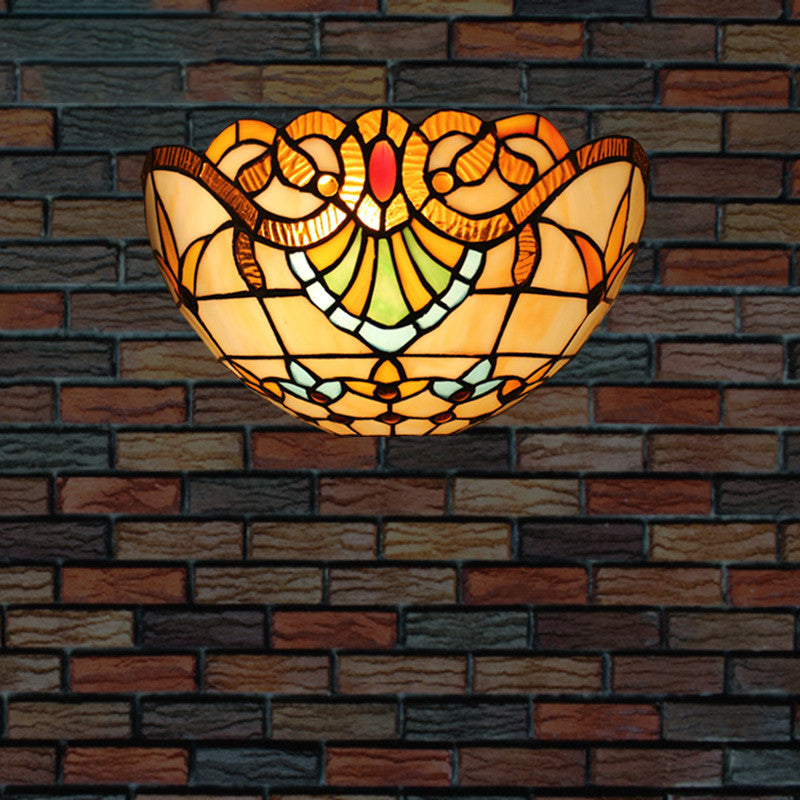 Semicircle Flower Lattice Pattern Wall Lamp