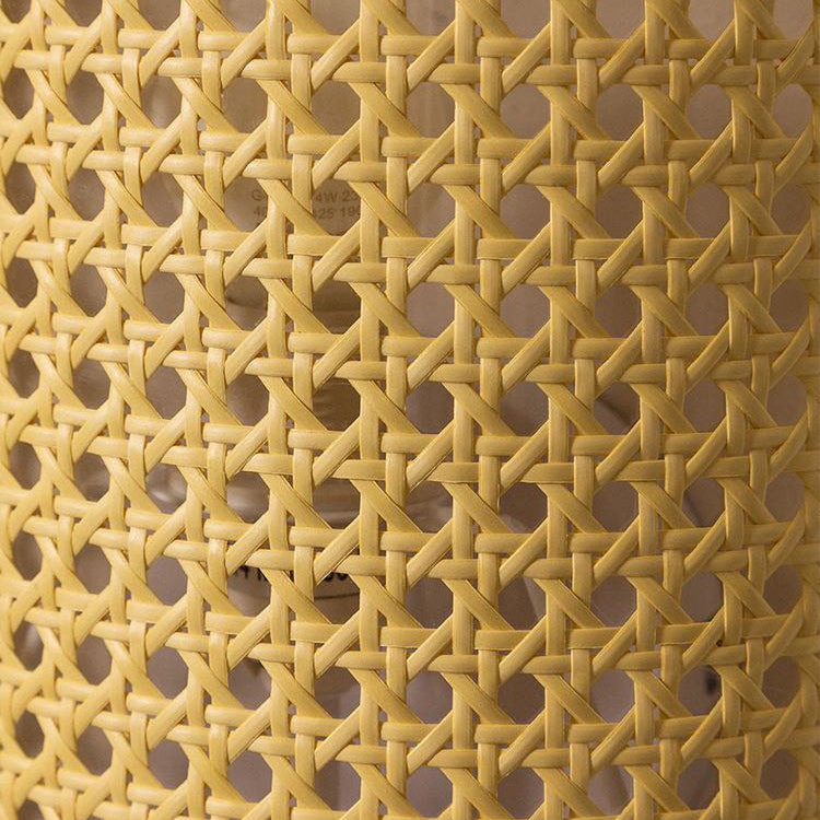 Semicircle Reticulated Hardware Rattan Wall Lamp