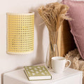Semicircle Reticulated Hardware Rattan Wall Lamp