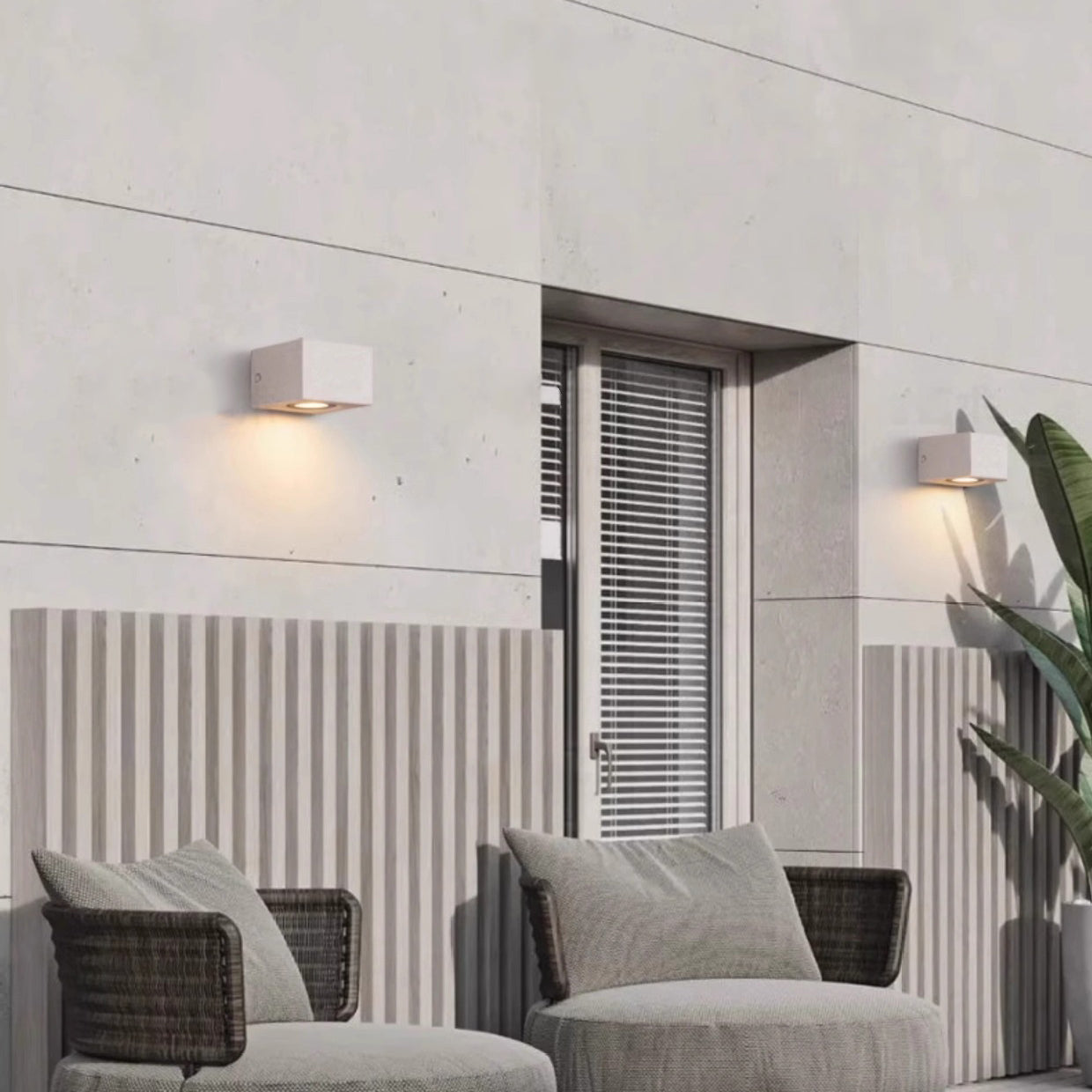 Square Rectangle Terrazzo Hardware Outdoor Light