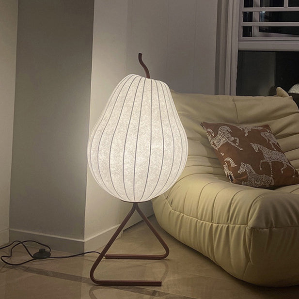 Pear Line Iron Fabric Floor Lamp