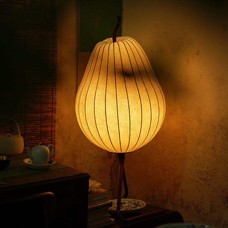 Pear Line Iron Fabric Floor Lamp