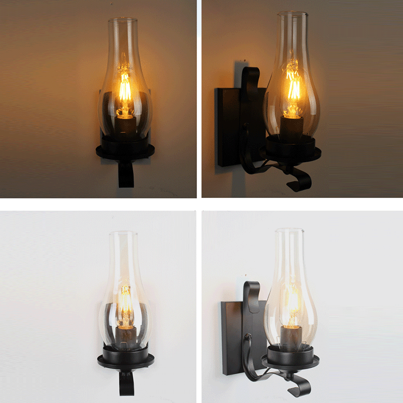 Oval Cylinder Rectangular Iron Wall Lamp