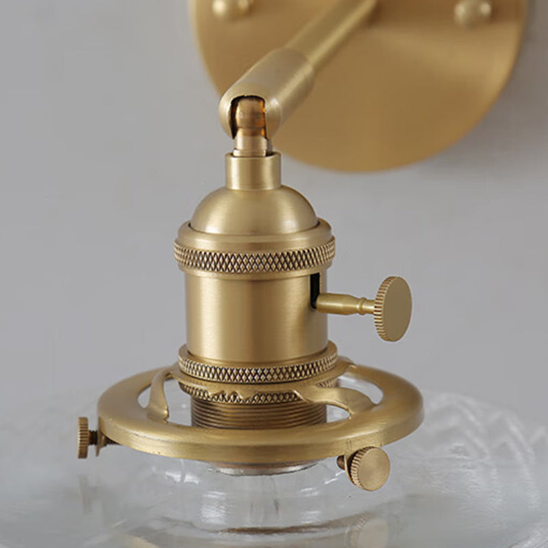 Cylinder Wavy Disc Brass Wall Lamp