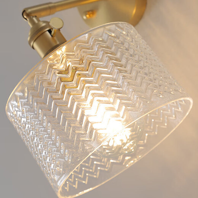 Cylinder Wavy Disc Brass Wall Lamp