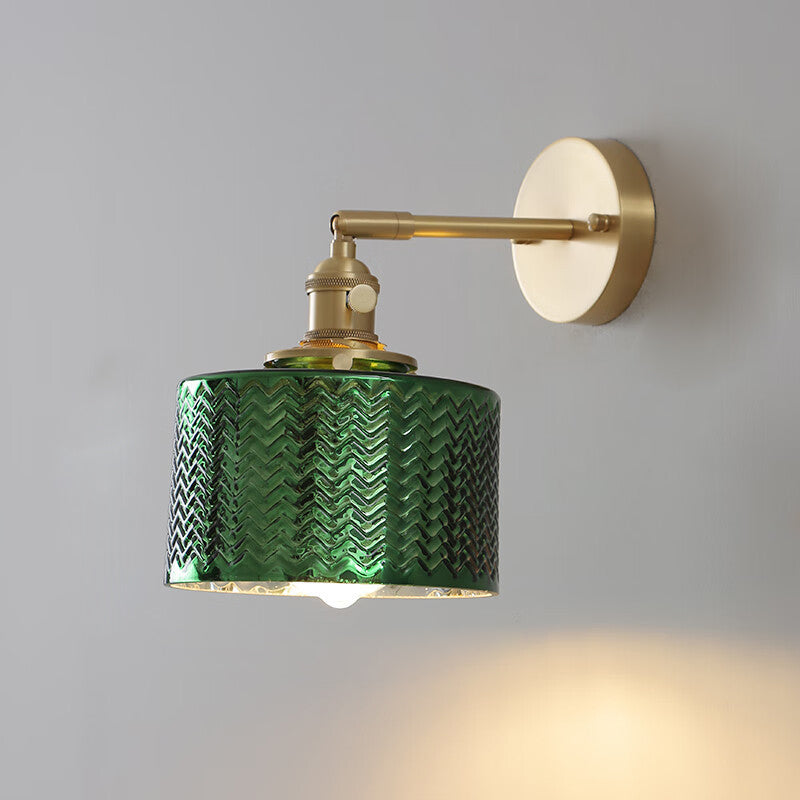 Cylinder Wavy Disc Brass Wall Lamp