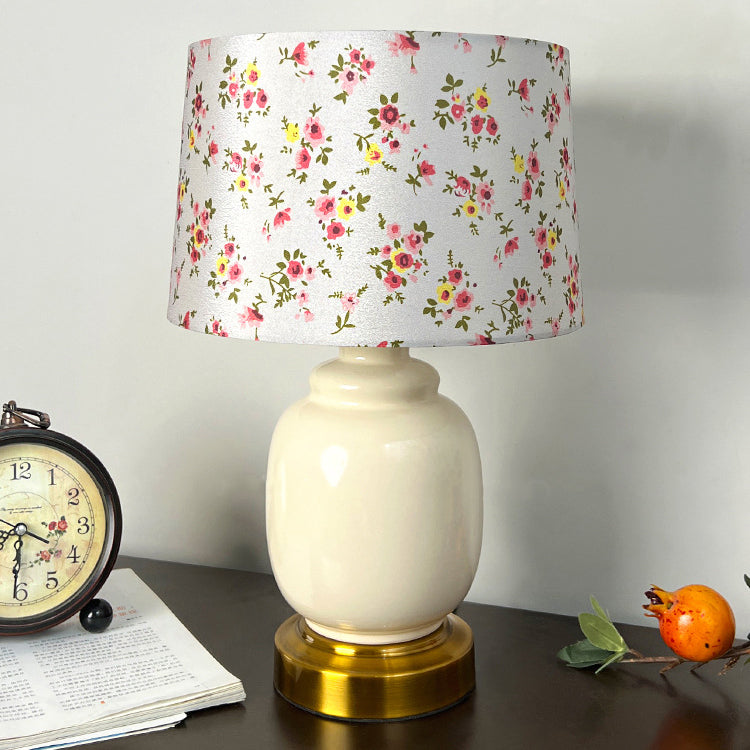 Oval Cylinder Persimmon Tree Table Lamp