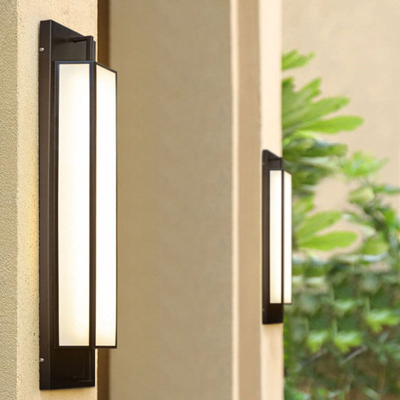 Rectangular Stainless Steel Faux Outdoor Light