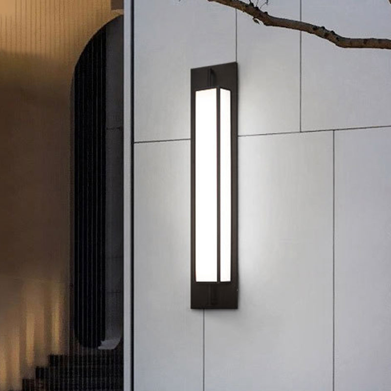 Rectangular Stainless Steel Faux Outdoor Light